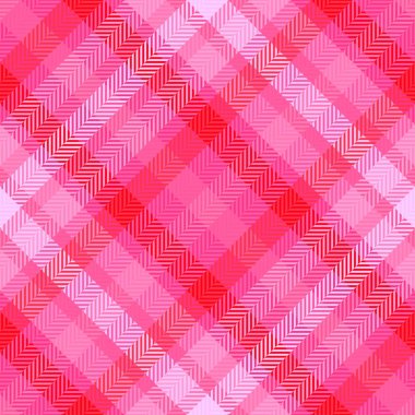 Sade, pürüzsüz kumaş, ekose kumaş vektörü. Tekstil desenli tartan arkaplanı pembe ve açık renk paletinde hasat et.