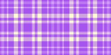 Klasik doku vektör kumaşı, gelenek pürüzsüz tekstil kontrolü. Elmas ekose arkaplan deseni menekşe ve limon şifon renk paletinde.