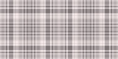 Commerce textile tartan fabric, classy background seamless pattern. Ornate check vector texture plaid in grey and white colors palette.