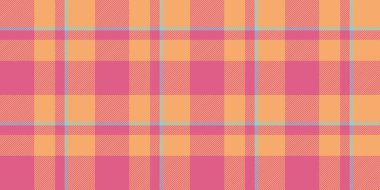 Daire tekstil kontrol vektörü, üretim tartan desenli arka plan. Hindistan kumaş dokusu turuncu ve kırmızı renk paletinde ekosesiz.