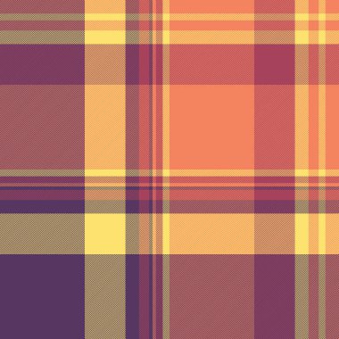 Noel ekoseli ekose kumaş, kusursuz tekstil vektörü. Ürün kumaş desen arka plan dokusu kırmızı ve mor renk paleti.