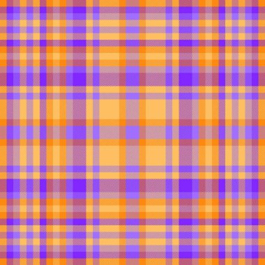 Dış görünüşü kusursuz, sevgililer günü vektörü ekoseli tartan. Hippi dokusu kumaş desenli kehribar ve çivit rengi paleti..