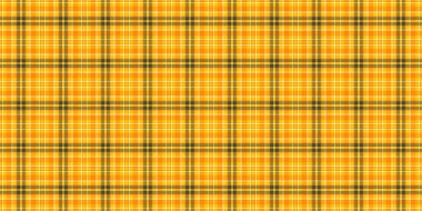 İkonik kumaş ekose desenli, 1960 'larda vektör dokusunu kontrol et. Ilık tartan arka plan parlak ve koyu turuncu renk paletinde kusursuz tekstil.