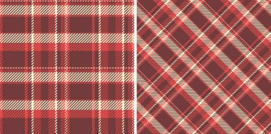 Ekose dokuma kontrollü, kumaşsız kumaş desenli arka plan tartan vektörü. Lüks yatak takımları için sıcak renkler ayarlayın..