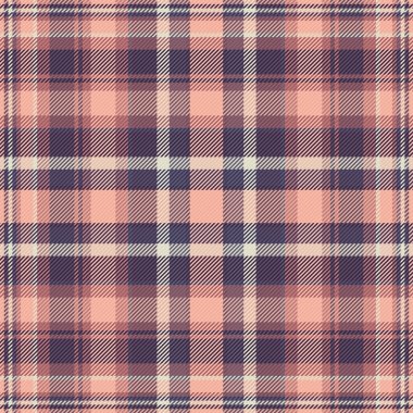 Kalın arka plan dikişsiz tekstil, çeşitli kumaş desenli ekose. Pijamalar kırmızı ve pastel renk paletinde vektör tartan desenini kontrol eder.