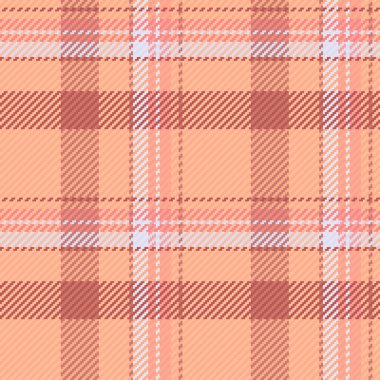 Ekose kumaş kaplama, hippi kumaşı arkaplan dikişsiz. Tekstil desenini turuncu ve kırmızı renk paleti ile kontrol et.