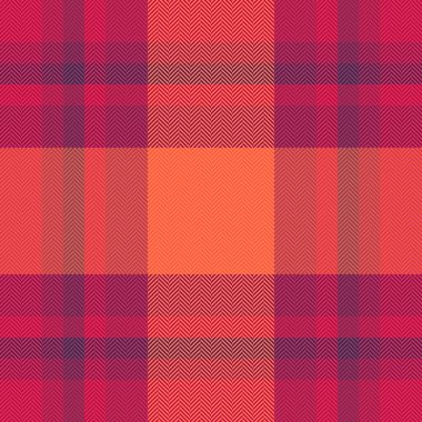 Darbe desenli kumaş dokusu, sessiz arka plan pürüzsüz vektör. Paisley ekose kumaş kontrol kırmızı ve pembe renk paleti.