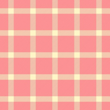 Özelleştirilebilir arka plan tartan deseni, kırsal tekstil ekose vektörü. Kırmızılı ve açık renk paletindeki yaşlı, pürüzsüz dokuyu kontrol et.