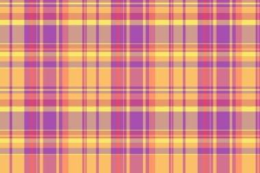 Kusursuz şablon kontrolü, masa örtüsü tartan arka plan ekoseli. Turuncu ve kırmızı renk paletinde şebeke dokusu kumaş vektörü.