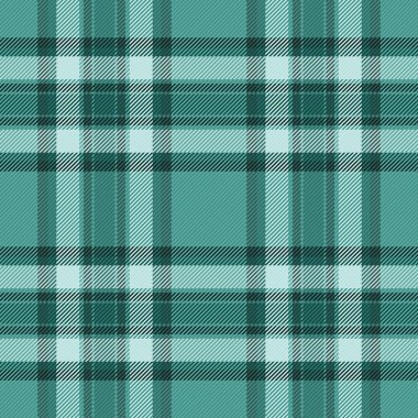 Kumaş vektör dokusu, tekstil arkaplan tartanı. Mavi ve açık renk paletinde desensiz ekose desen denetimi.