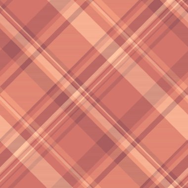 Kore tekstil kumaşı, davetiye dokusu kusursuz. Kırmızı ve turuncu renk paletinde özelleştirilmiş ekose kontrol arkaplanı.