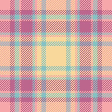 Leylak tekstil vektörü kusursuz, diwali tartan desenli. Resim kumaşı dokusu arka plan kontrolü pembe ve kırmızı renk paletinde.