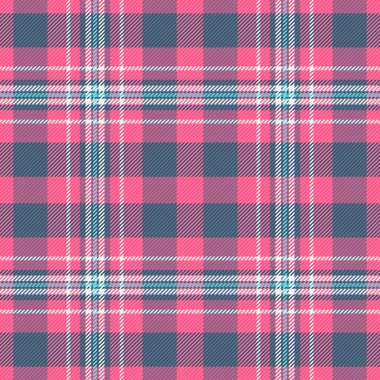 Kumaş paketleme, tekstil kontrolü, detaylı desenli ekose doku. Şehvetli arkaplan tartan vektörü mavi ve kırmızı renk paletinde pürüzsüz.