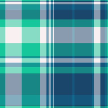 Orta desenli kumaş, nane arkaplan dikişsiz tartan. Gök mavisi ve cyan renk paletinde arka vektör tekstil deseni kontrolü.