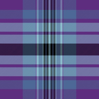 Özel tartan dokusu deseni, ince kontrol kumaş dokusu. Mutlu noeller, mor ve mavi renk paletinde kusursuz vektör ekoseli arka plan.