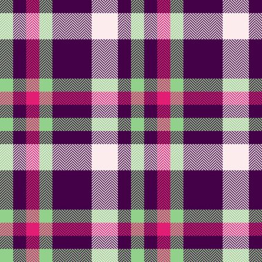 Kalın desenli arka plan vektörü, patlak desenli tekstil dikişsiz. Uluslararası kumaş ekose ekoseyi koyu ve yeşil renk paletinde kontrol et.