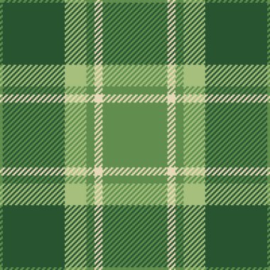 Keten tekstil ekose desen, vektör arkaplan dokusu yükleniyor. Kumaşsız kumaş yeşil ve açık renk paleti ile kontrol et.