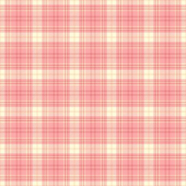 Tekstil kumaşına nazikçe bakın, hakiki kusursuz vektör dokusu. Kırmızı ve açık renk paletinde klasik desenli tartan ekose arkaplan.