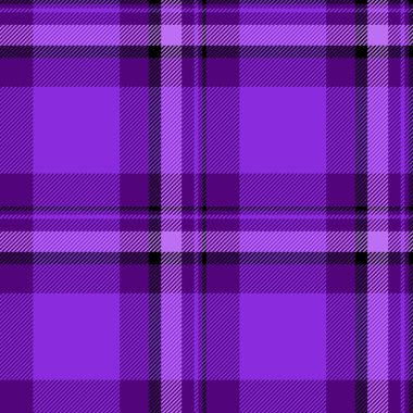 Kalıtsal kumaş kontrolü, güzel bir geçmiş dokusu örneği. Mor ve siyah renk paletinde Japon tartan vektörü pürüzsüz tekstil.