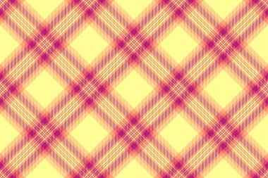 Moda kumaş dokusu, İskoç kumaşı ekose kumaşı. Yaratıcılık deseni sarı ve pembe renk paletinde kusursuz vektör arkaplanı.
