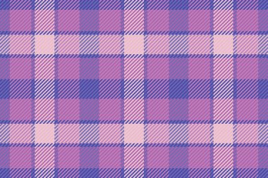 Relax texture tartan vector, fashionable seamless textile fabric. Industry check plaid background pattern in magenta and indigo colors palette.