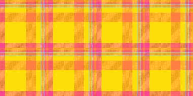 Ekose ekose vektörünü bitir, hatları kusursuz kontrol et. Parlak ve turuncu renk paletinde eski tekstil kumaş arkaplan dokusu.