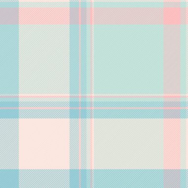 İtalyan kumaşından ekose kumaş, tasarımcı şablon tekstili. Üretim dokusu arka planda ışık ve sisli gül renkleri paletinde pürüzsüz vektör.