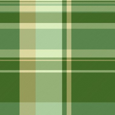 Tazılar, dişleri, kusursuz bir geçmişi, gerçek bir kumaş tartını kontrol ediyor. Yeşil ve açık renk paletinde desen ekose vektör kumaşını göster.