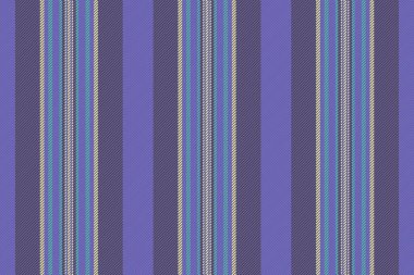 Arazi çizgileri kumaş vektörü, boş tekstil dikey şerit. Rarpet desenli arka plan pastel ve çivit renklerinde pürüzsüz.