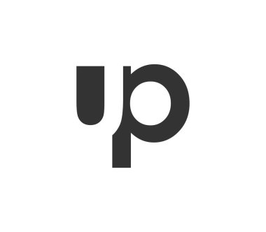 UP yaratıcı geometrik tabanlı modern ve minimal logo. Moda yazı tipleri. Evrensel profesyonel zarif tekno vektör tasarımı.