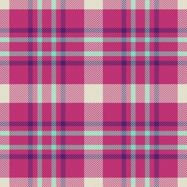 Eflatun, mor ve nane yeşili renkler içeren canlı ekose desenler ince bir ringa kemiği dokusuyla iç içe geçmiş..