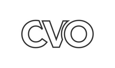 CVO logo tasarım şablonu güçlü ve modern kalın metin ile. Basit ve minimal tipografi içeren ilk tabanlı vektör logosu. Modayı takip eden şirket kimliği markalar için ideal..
