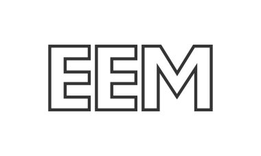 Güçlü ve modern kalın metinli EEM logo tasarım şablonu. Basit ve minimal tipografi içeren ilk tabanlı vektör logosu. Modayı takip eden şirket kimliği markalar için ideal..