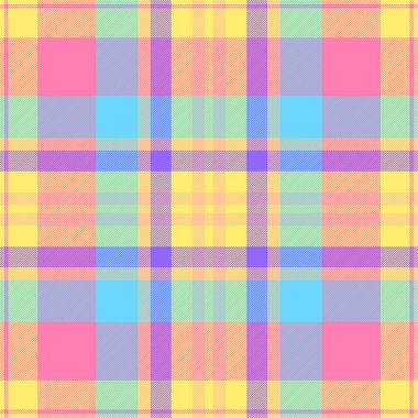 Tattersall desenli kumaş, karışık desenli ekose kumaş. Pembe ve sarı renk paletinde dizgi vektör denetimi kusursuz.