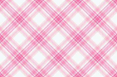 Kusursuz desenli arka plan, geniş kumaş ekoseli vektör. İzolasyon dokusu Pembe ve beyaz renk paletinde tekstil tartını kontrol et.
