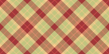 Etkileyici vektör dokusu, mutlu noeller dikişsiz ekose kumaş. İnce tartan kumaş arkaplanını kırmızı ve kireç rengi paletinde kontrol et.