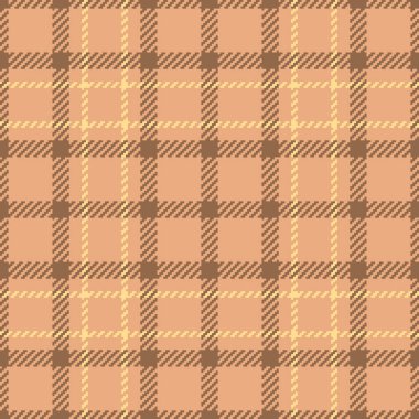 Estetik doku vektör tartan, Afrika şablonu kontrolü. Klasik tekstil dikişsiz ekose kumaş turuncu ve kehribar renk paleti.