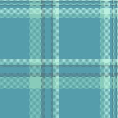 Meksika ekose desenli kumaş, kusursuz arka plan kumaşı çizimi. Dünya çapında tartan vektörü Cyan ve teal renk paletinde tekstil denetimi.