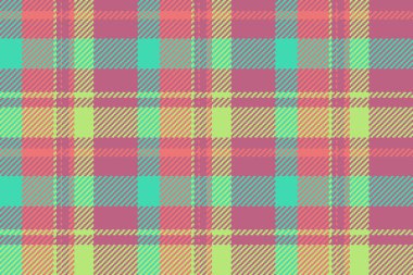 Mikro dikişsiz desenli ekose kumaş, indirimli kumaş dokusu. Pembe ve yeşil renk paletinde görkemli tekstil arka plan tartanı.
