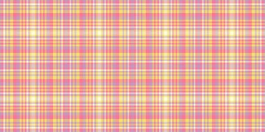 Küçük ekose ekoseli, eşit tekstil desenli vektör. İpek kumaş dokusu kontrol arkaplanı sarı ve pastel renk paleti.