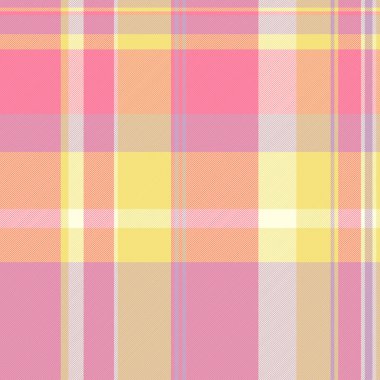 Kadınların moda tekstil desenleri, açık desenli tartan kumaş. Geometrik arkaplan denetimi ekoseli kırmızı ve sarı renk paletinde pürüzsüz.