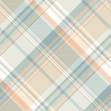 Dekoratif desenli tartan ekose, çizim vektör dokusunu kontrol et. Kraliyet tekstil arka planı beyaz ve pastel renklerde kusursuz kumaş paleti.