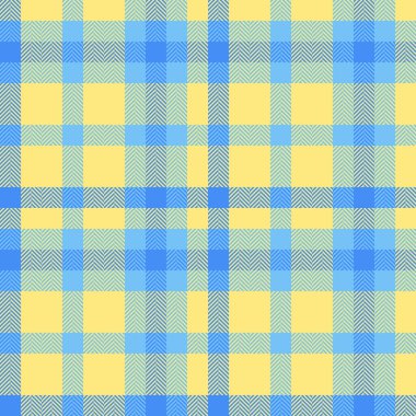 Pastel mavisi ve sarılar içinde neşeli ekose desenli. Tekstil, arka plan ya da tuhaf yaratıcı projeler için klasik bir tasarım. Çok yönlü, parlak ve modern..