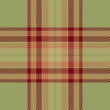 Karışık vektör kontrolü tekstil, dikey kumaş kumaş ekoseli. Süssüz arkaplan deseni kireç ve turuncu renk paletinde tartan.