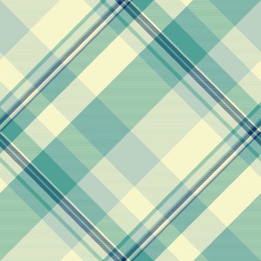 Derin doku kontrolü, akımsız ekose kumaş tekstili. Işık ve gök mavisi renk paletinde çağdaş şablon vektör arkaplan ekoseli.