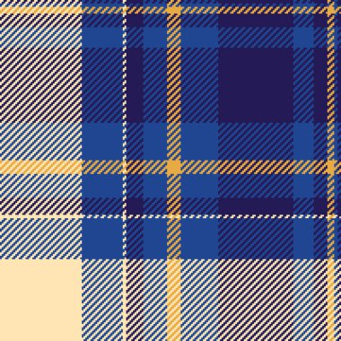 Klasik tartan desenli mavi, altın ve krem rengi. Zengin dokusu gelenek sıcaklığını çağrıştırıyor. Moda, ev dekorasyonu için ideal.