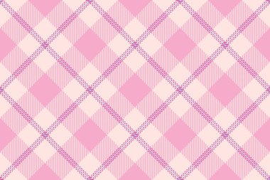 Tartan kumaş, erkek giyim vektör desenli tekstil. Pembe ve sisli gül rengi palette çizgili desensiz ekose arkaplan.