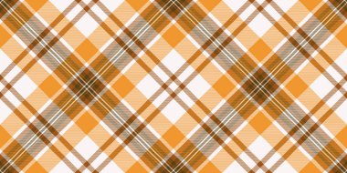 Havlu tekstil arka plan ekoseli, baskı vektör kumaşı. Selamlama deseni turuncu ve lavanta rengi palet ile renksiz tartan deseni.