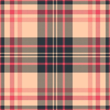 Çizgili şablon araştırması, kumaş dokusu tartını kontrol ediyor. Web sitesi turuncu ve koyu renk paletinde ekoseli kumaş.