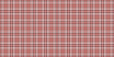 Resimli tartan kumaş arka plan, kimlik kontrol vektörü. Kırmızı ve gainsboro renklerinde eskimiş tekstil ekoseli ekose palet.
